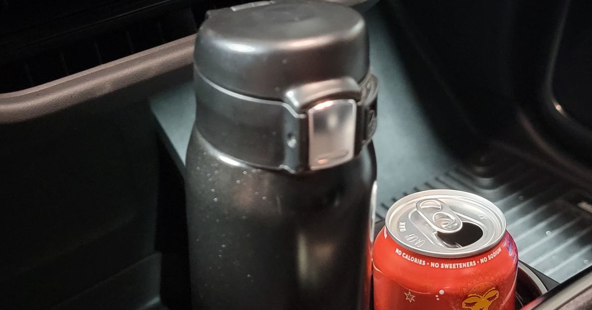 Rivian 20oz Zojirushi Thermos/Aluminum Can Holder by Downwritemad