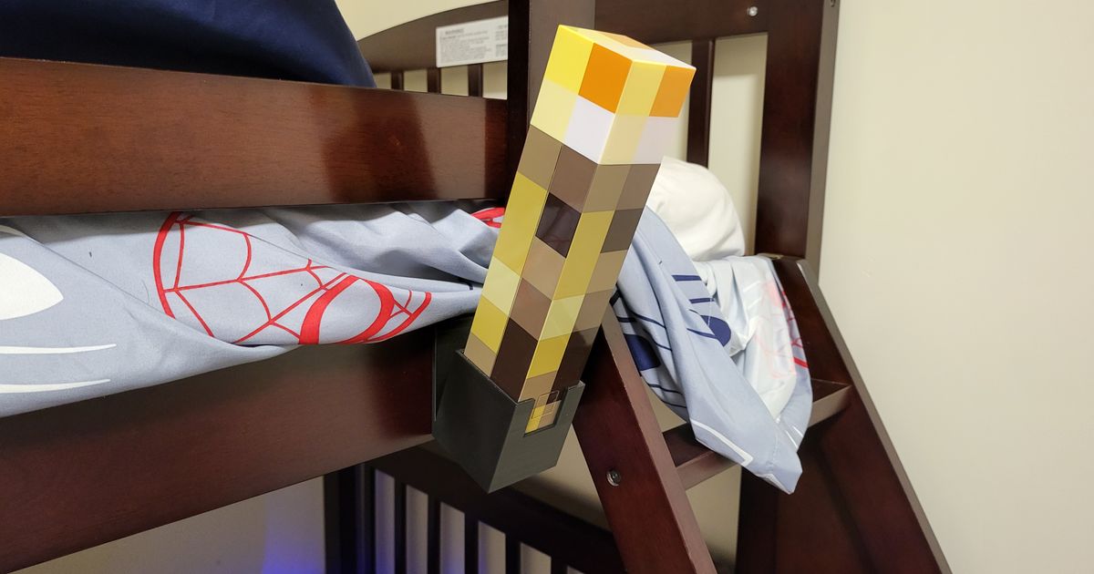 Minecraft Torch Wall Mount by devbloggs Download free STL model