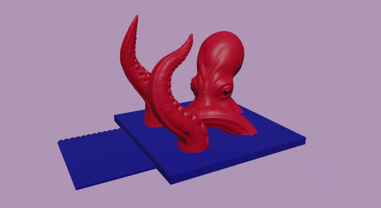 Octopus bookend 3D model thumbnail