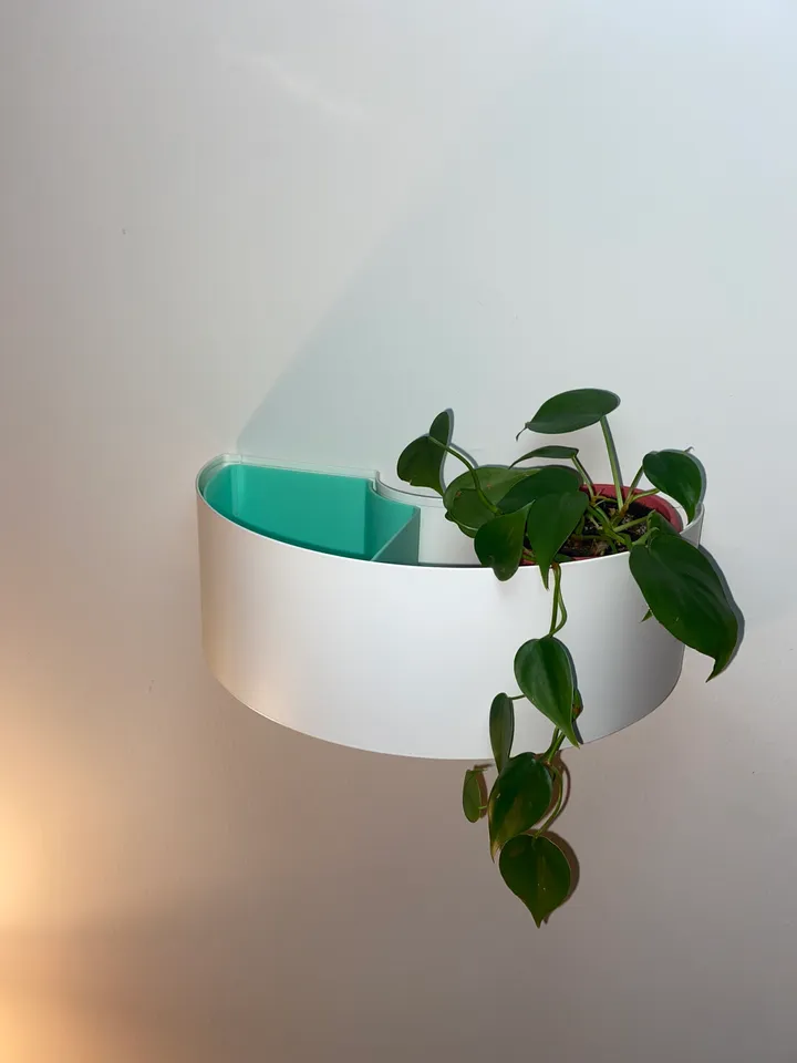 small pots indoor plants Mini Wood Indoor Plant Stand with Ceramic Pot main image 1