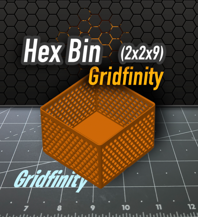 Hex Bin Gridfinity 2x2x9