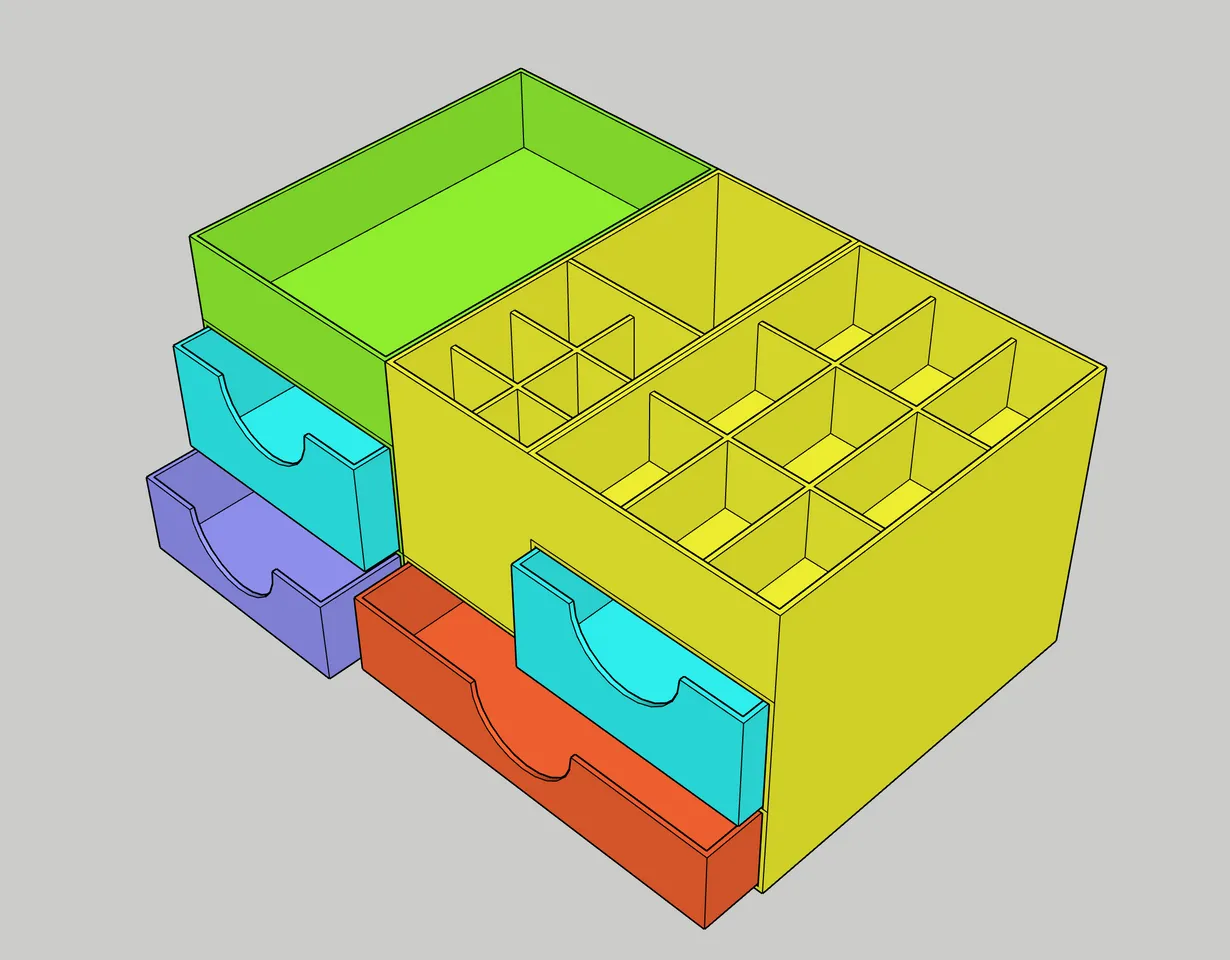 3-3 / 4 "x 6-1 / 2" X 7-1 / 2 "Organizzatore Per Rack Per Pinze In Legno Con Cassetto Strumento Per Banco Di Stoccaggio Per La Creazione Di Gioielli - STRG-0066 - Italia