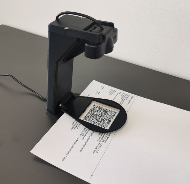Webcam Stand E-banking QR Code Reader - QR-Rechnung