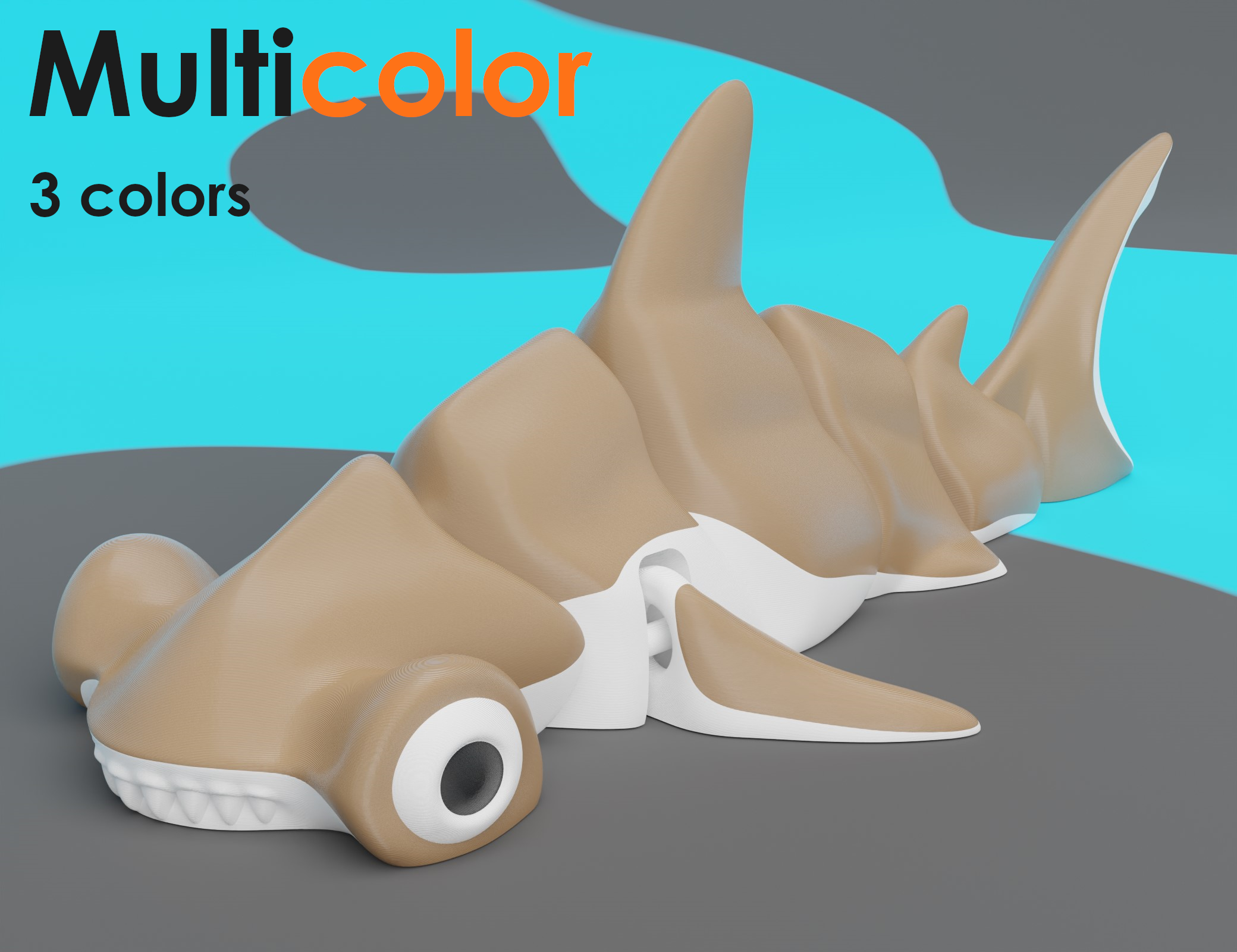 Articulated Hammerhead Shark 2.0 Multicolor od autora JD3D | Stáhněte ...