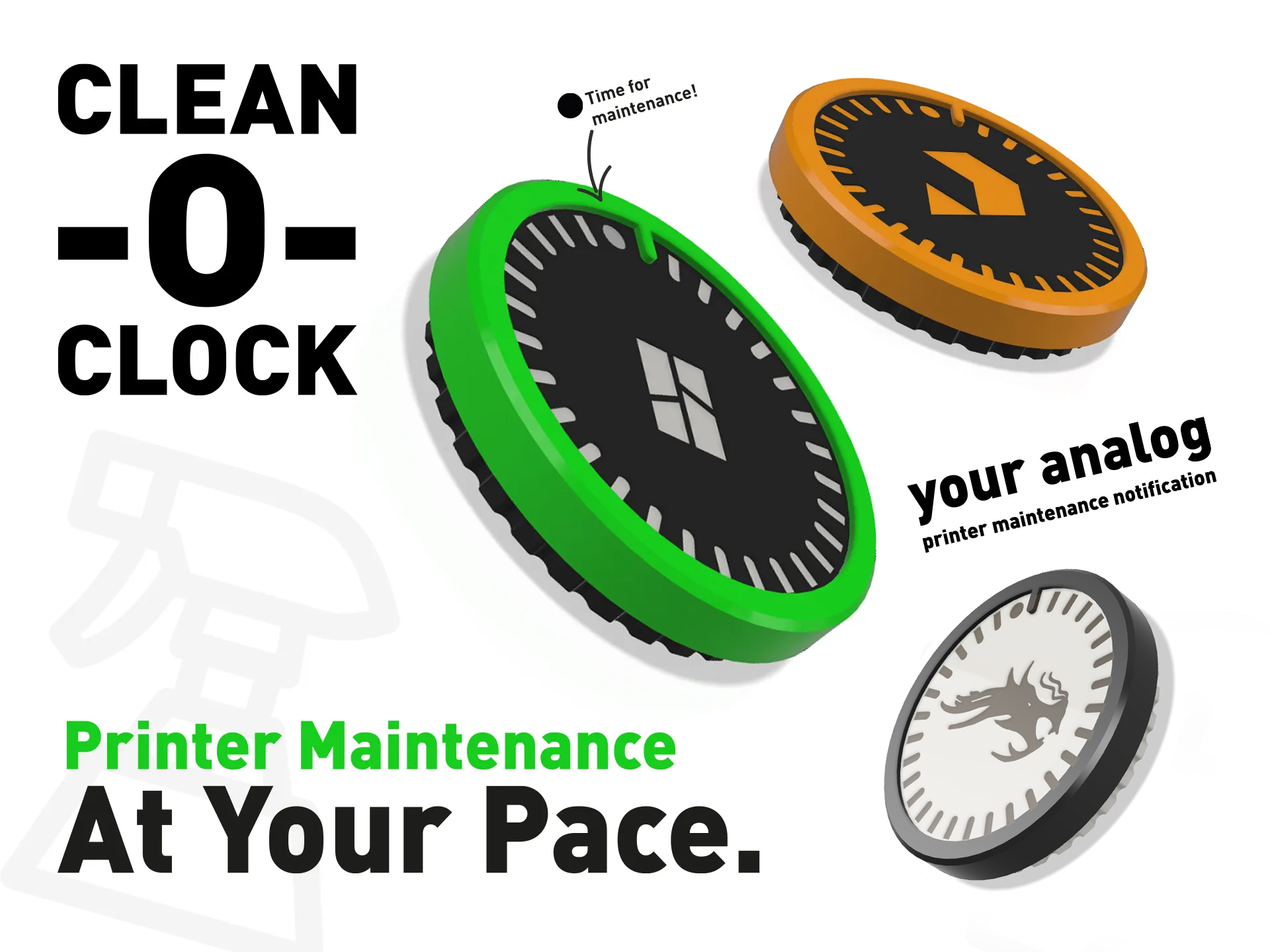 Clean-o-Clock - Your Printer Maintenance Buddy (Bambu, Printables and Ender Version)
