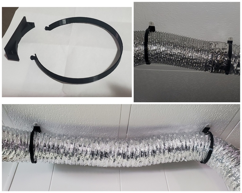 4 Inch Dryer Hose Holder Strips) by TheViralDIY Download free STL model