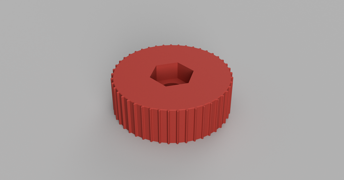 Knurled M6 Knob (10mm Bolt Head) by neatstranger Download free STL