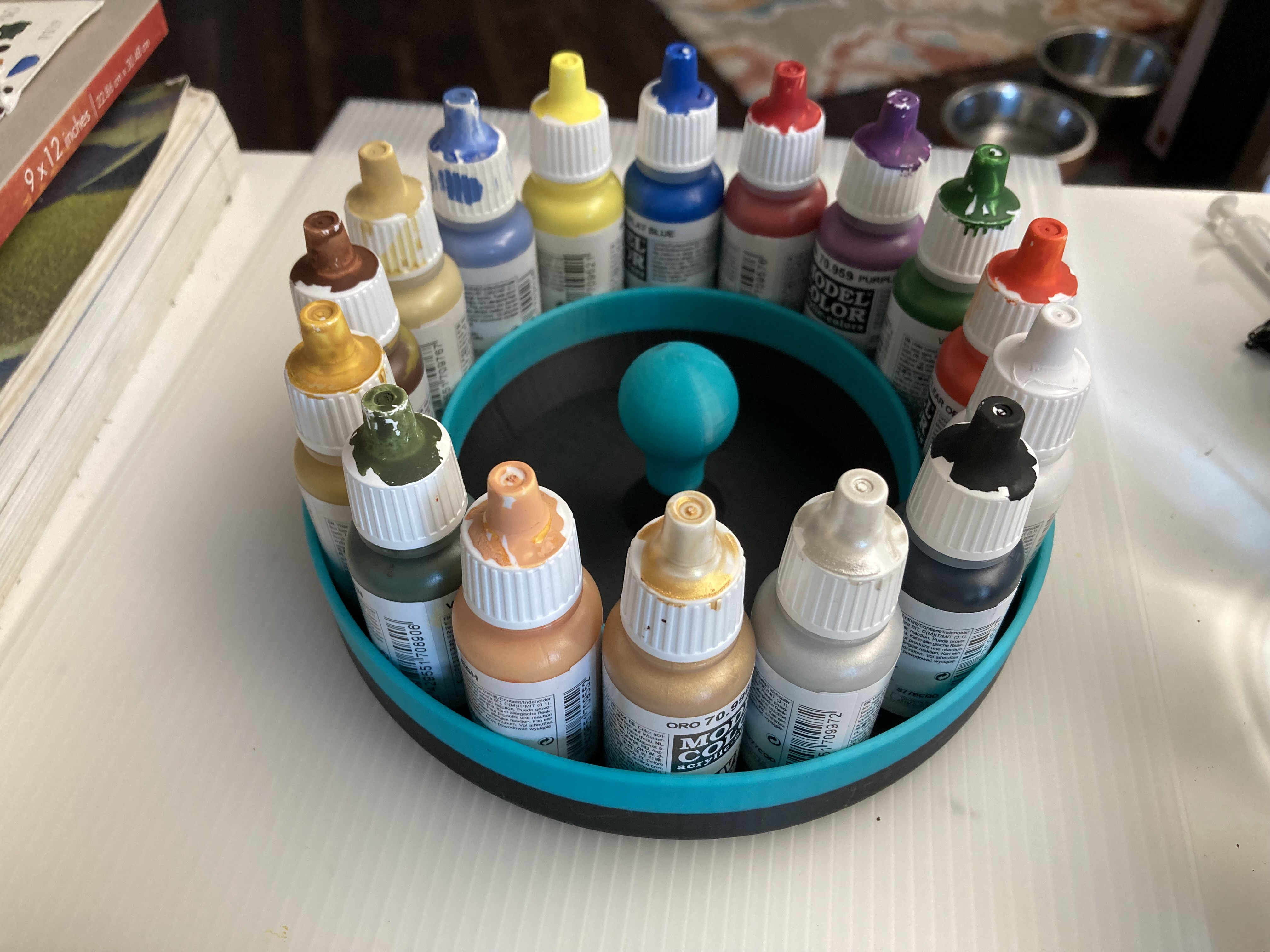 Vallejo Model Color 16 bottle paint storage holder tray caddy round carousel