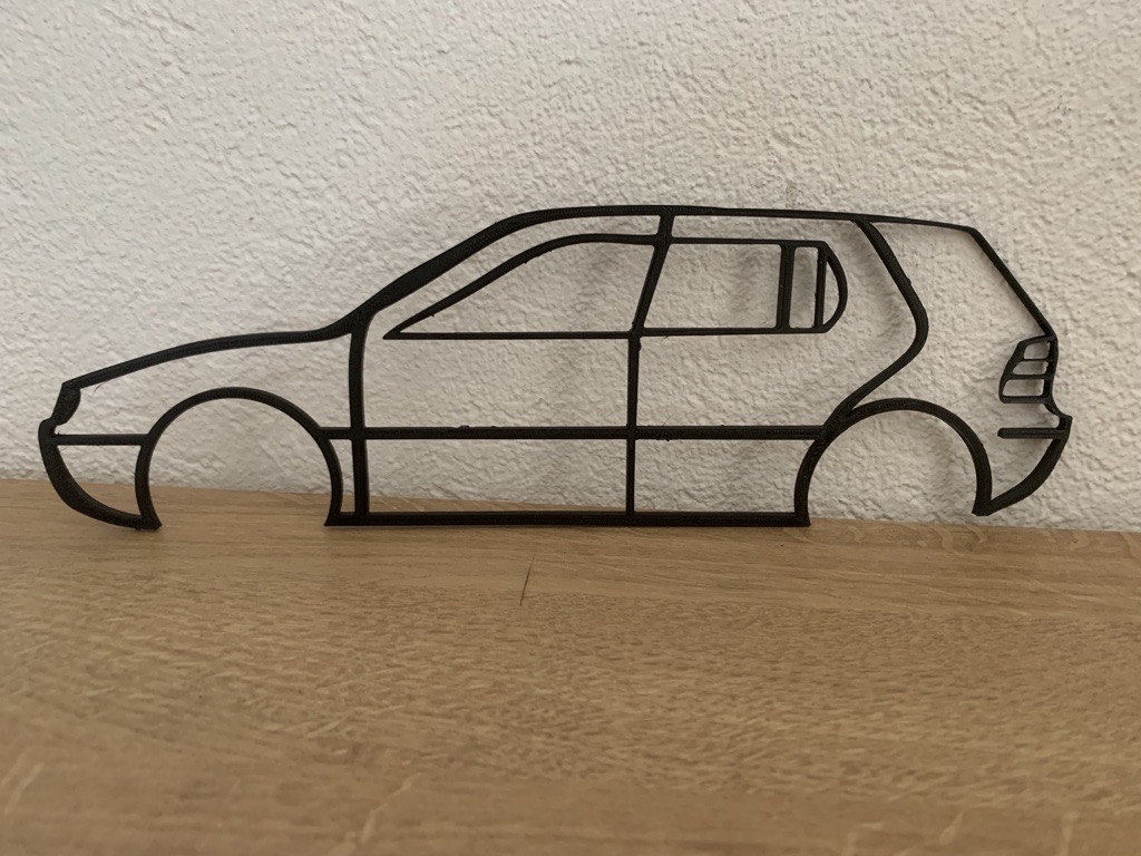 VW Golf 4 / lV Silhouette Wallart