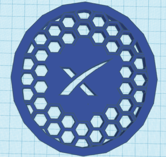 SpaceX Logo Coaster (Print in Place)