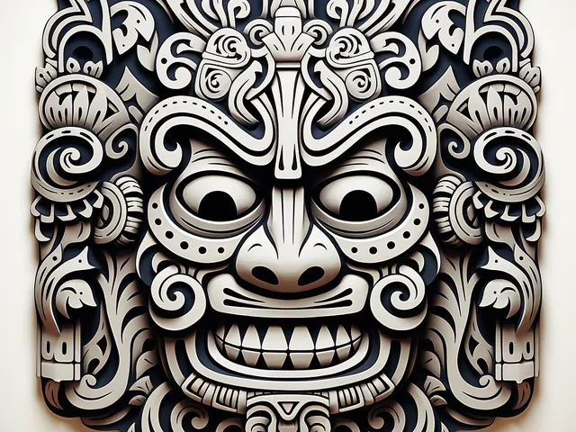 Tiki style mask tile