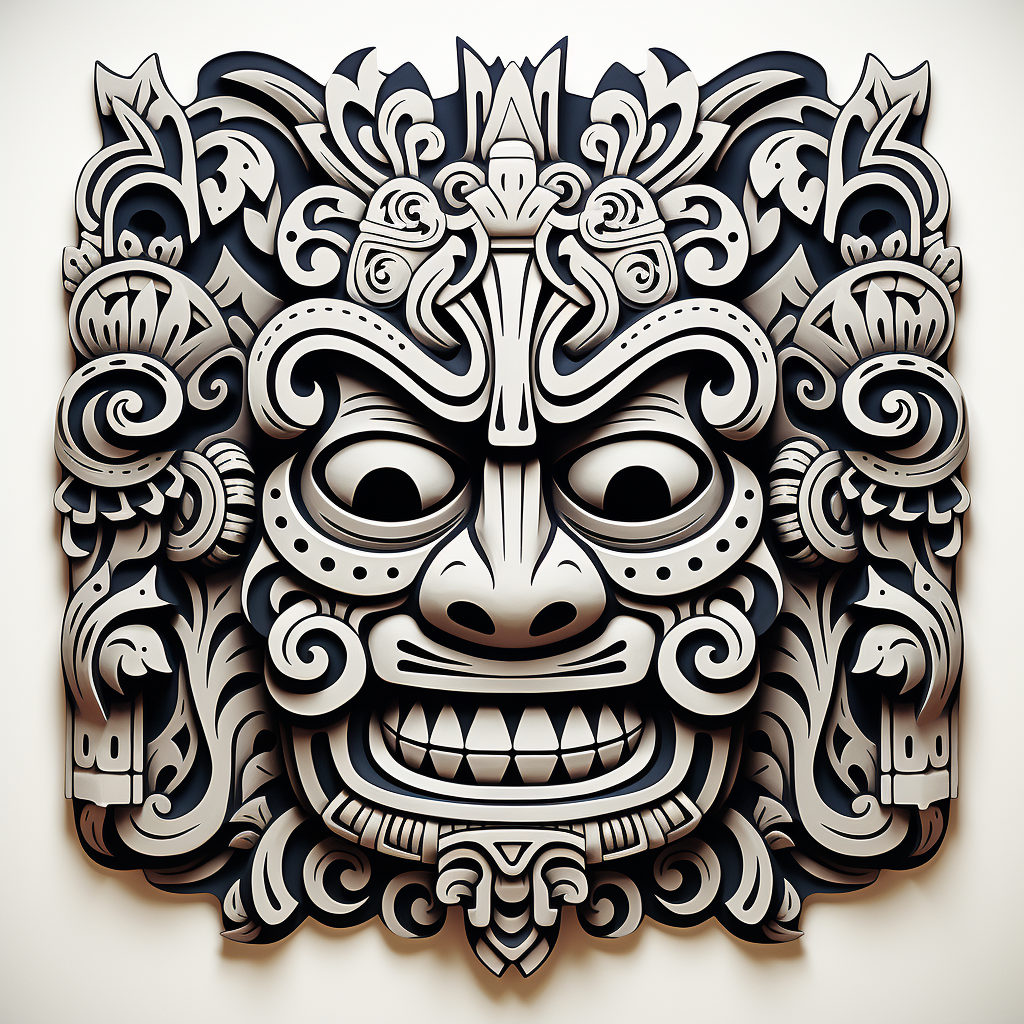 Tiki style mask tile