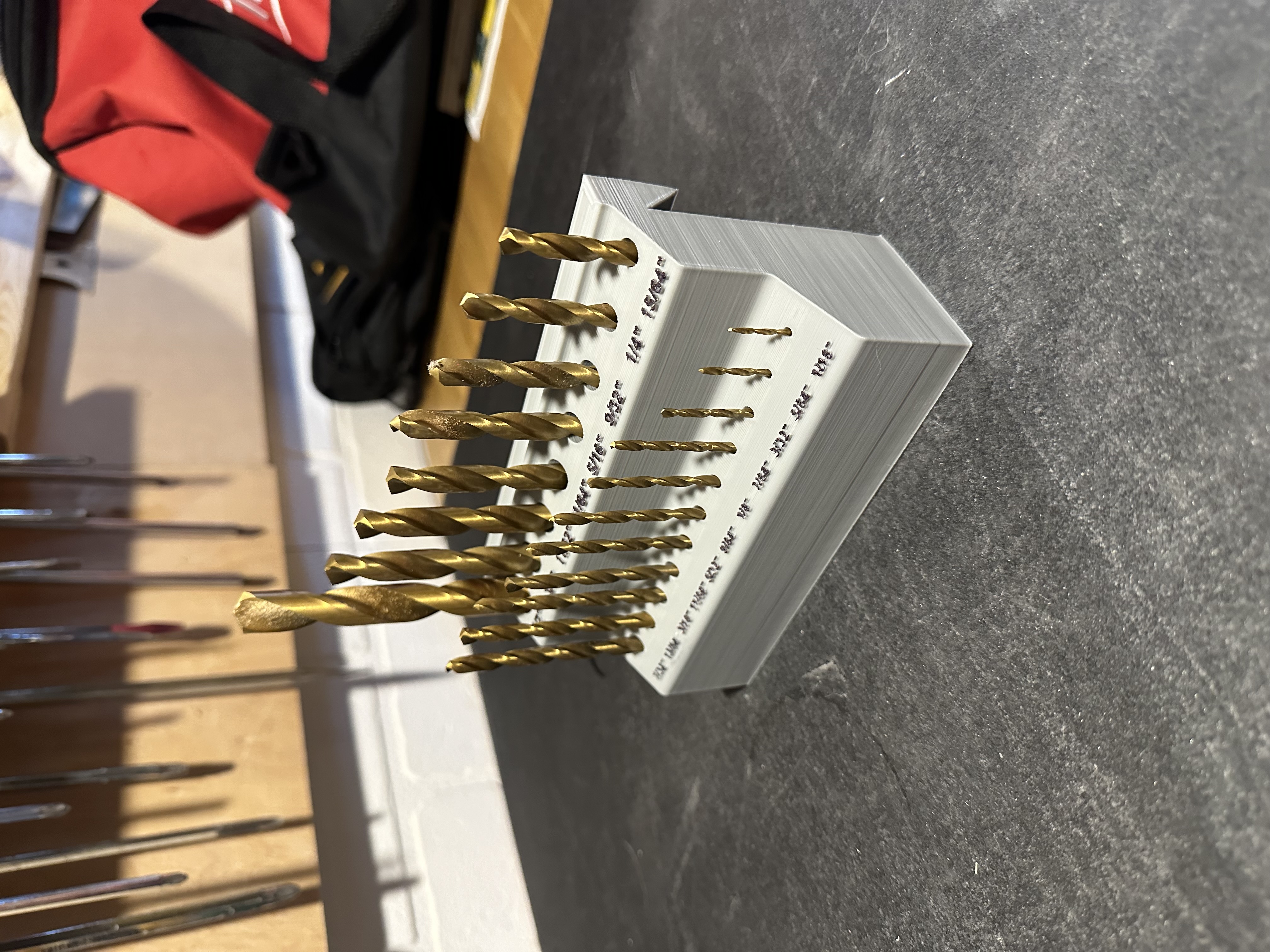 French Cleat SAE/Imperial Drill Bit Holder/Organizer