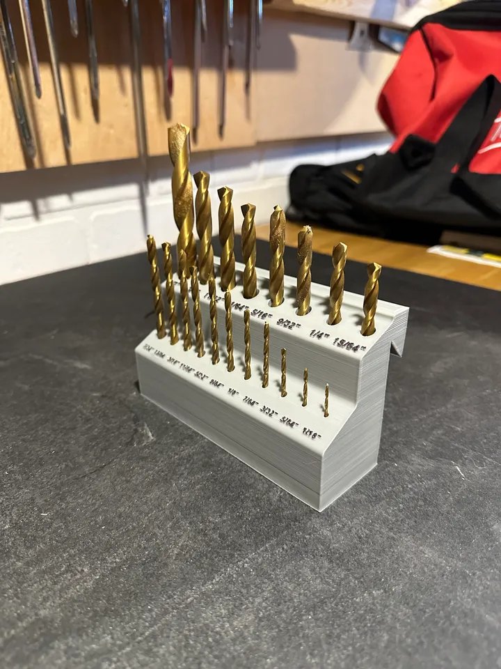 French Cleat SAE Imperial Drill Bit Holder Organizer by thomaspsk