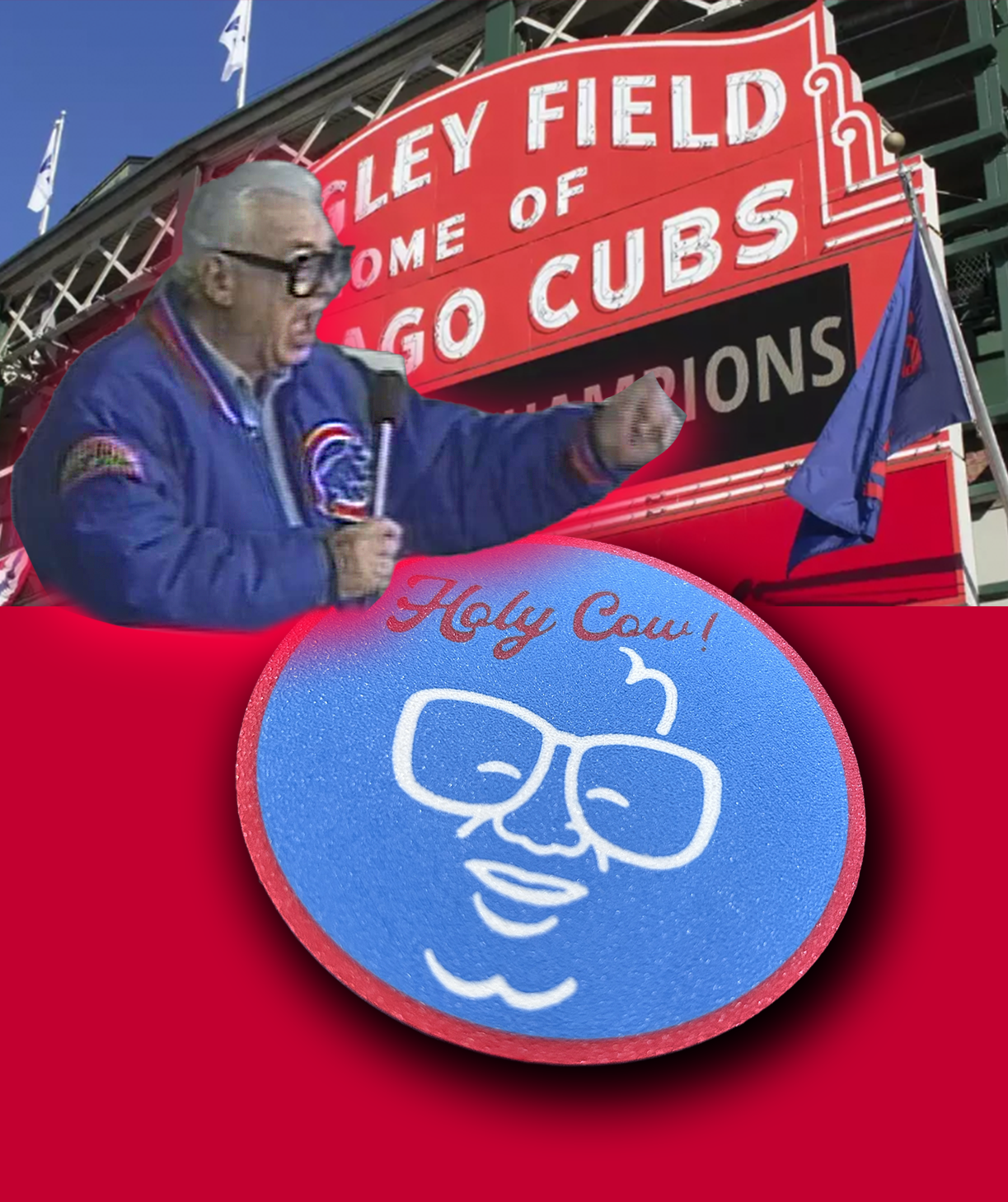 Harry Caray HOLY COW Coaster by K2 Kevin Download free STL