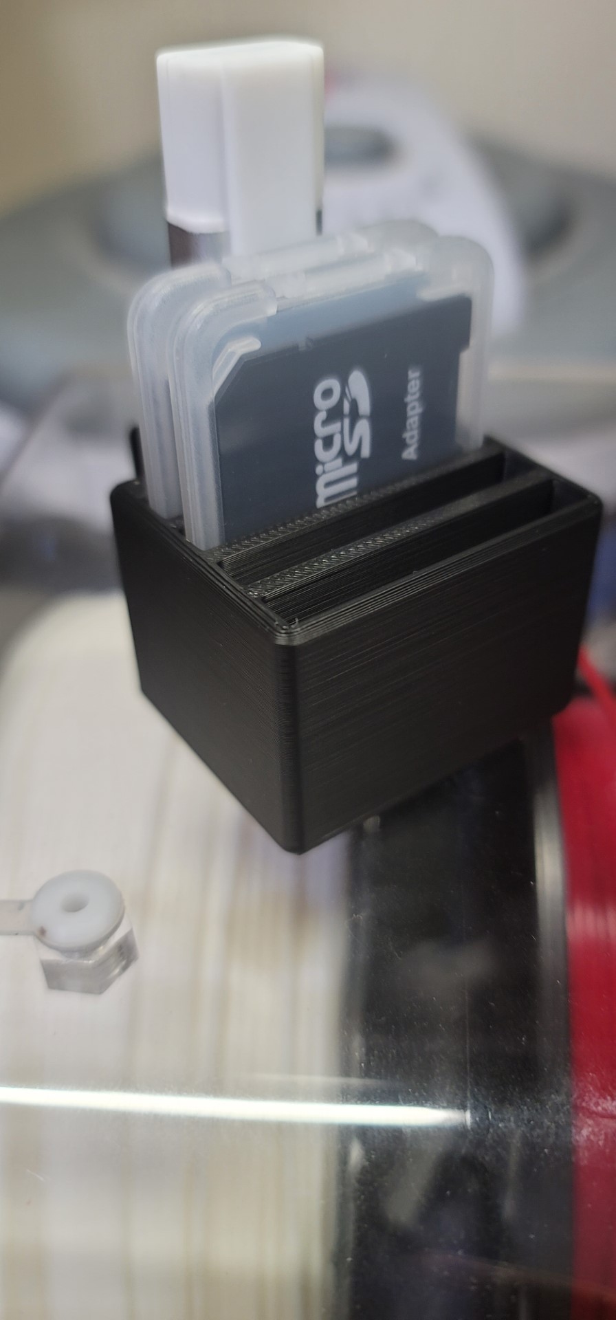 Micro/SD card case and USB reader holder by 3d Dave Download free STL model