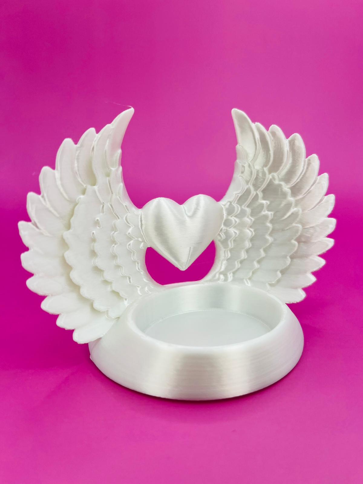 Winged heart valentines day decor