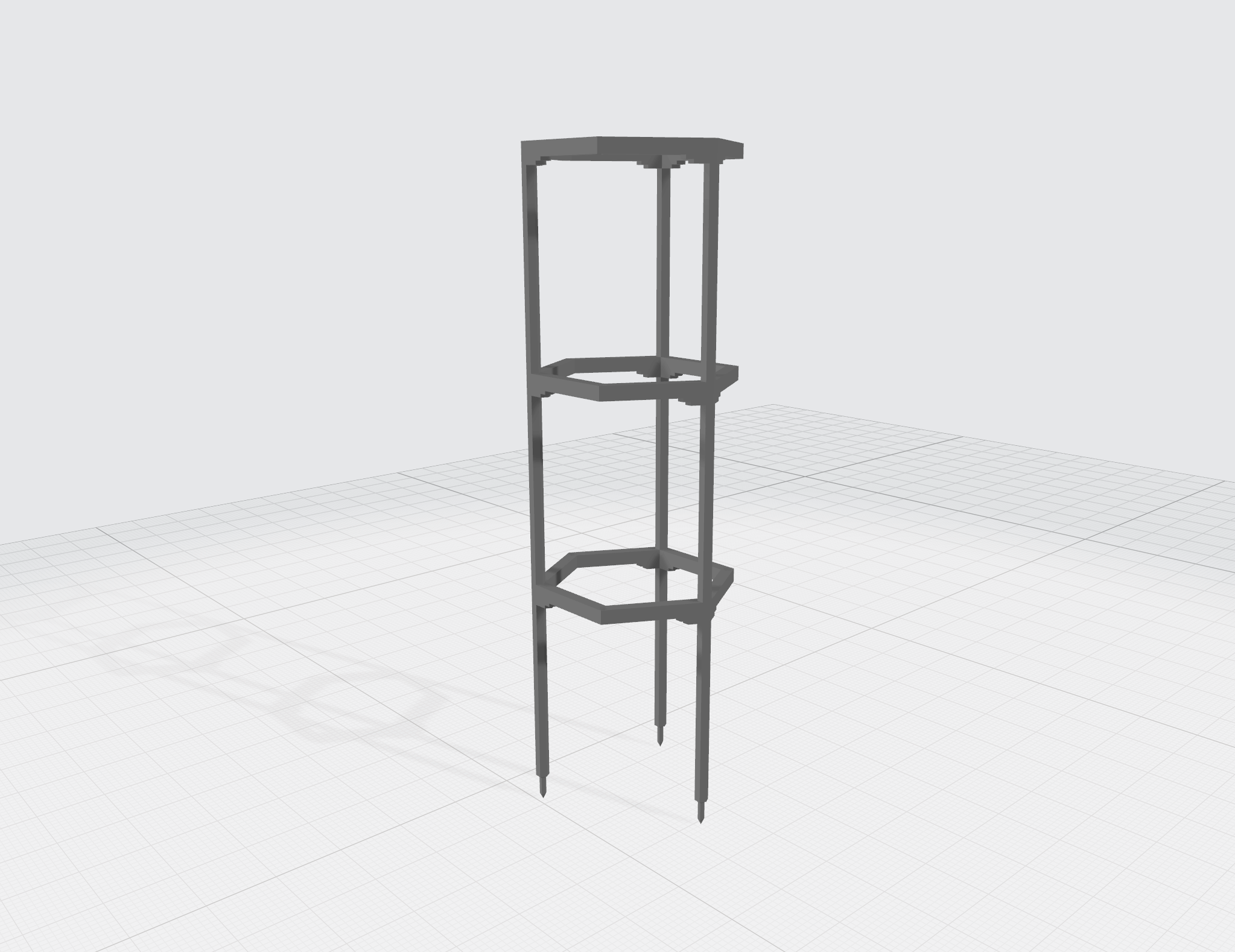 Miniatura 3 do modelo 3D Stackable hexagon plant support