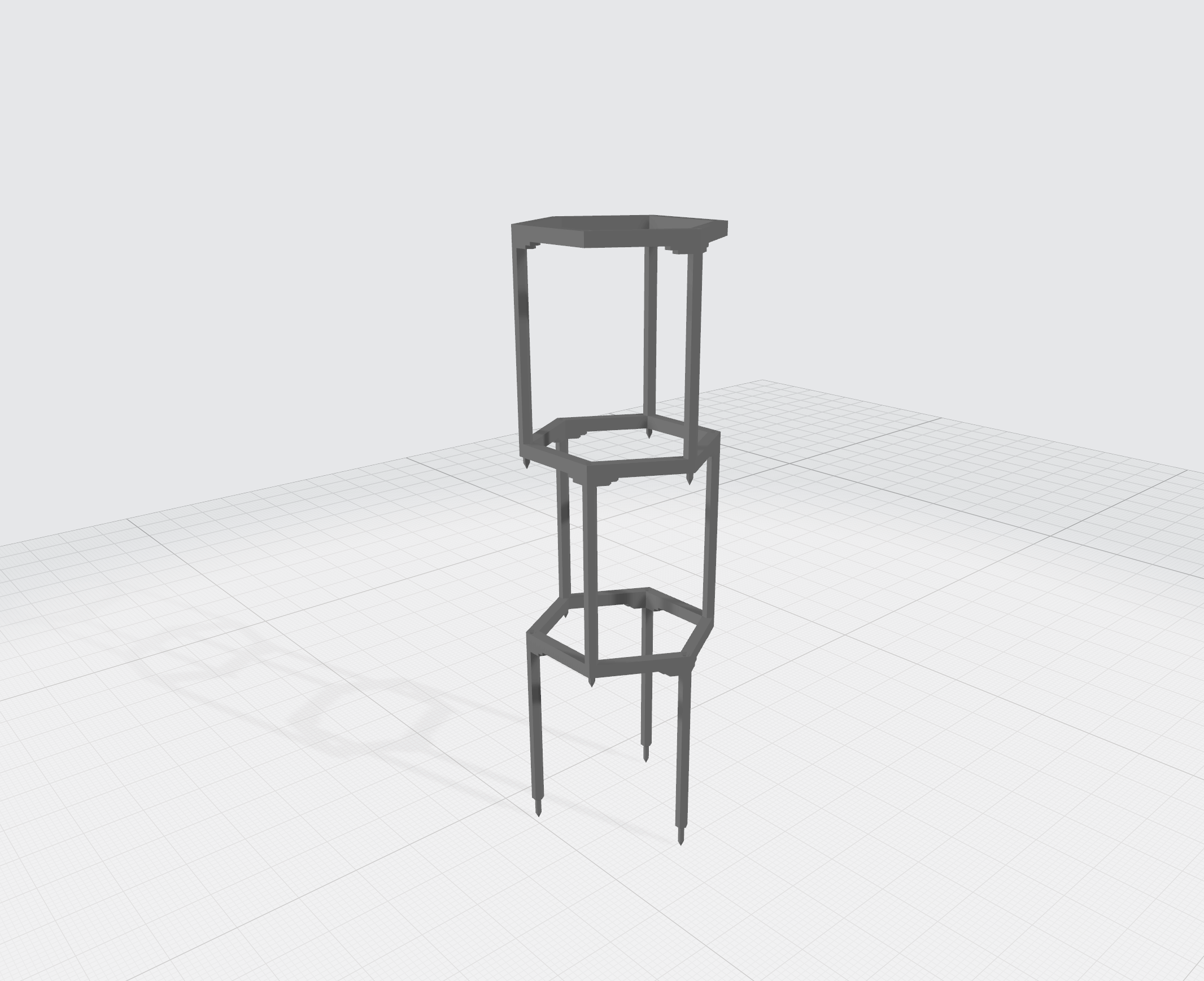 Miniatura 4 do modelo 3D Stackable hexagon plant support