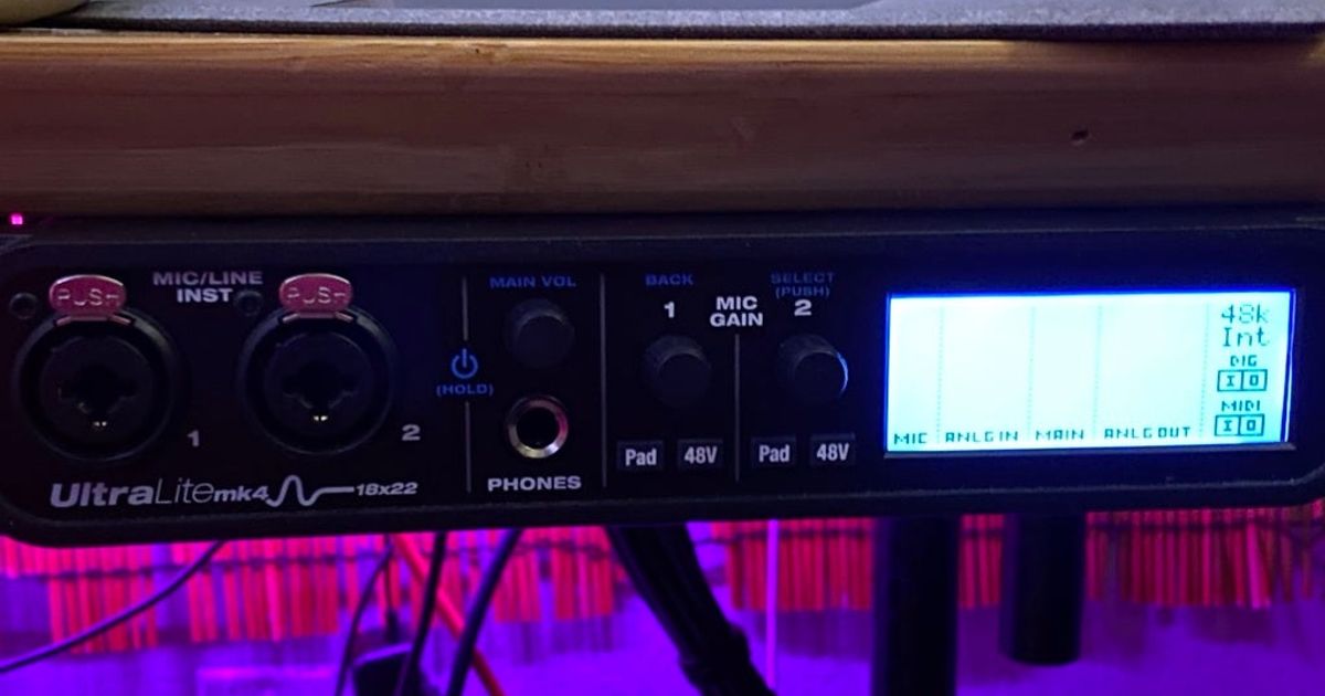 MOTU UltraLite Audio Interface Under Desk Mounting Bracket by