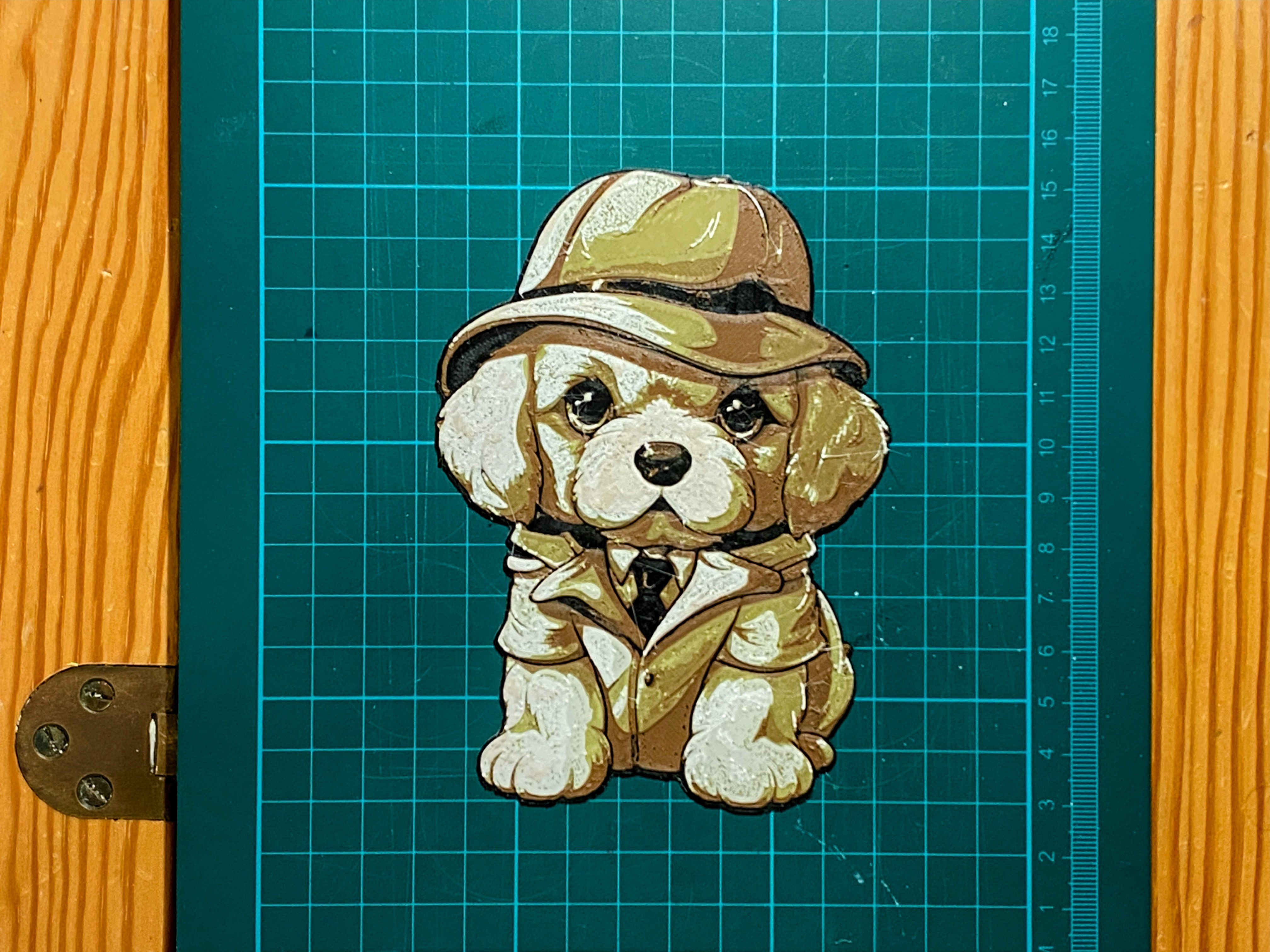 Detective Doggo - Hueforge Art