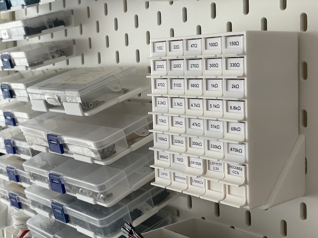 Electronics Sorter Box with IKEA SKADIS mount