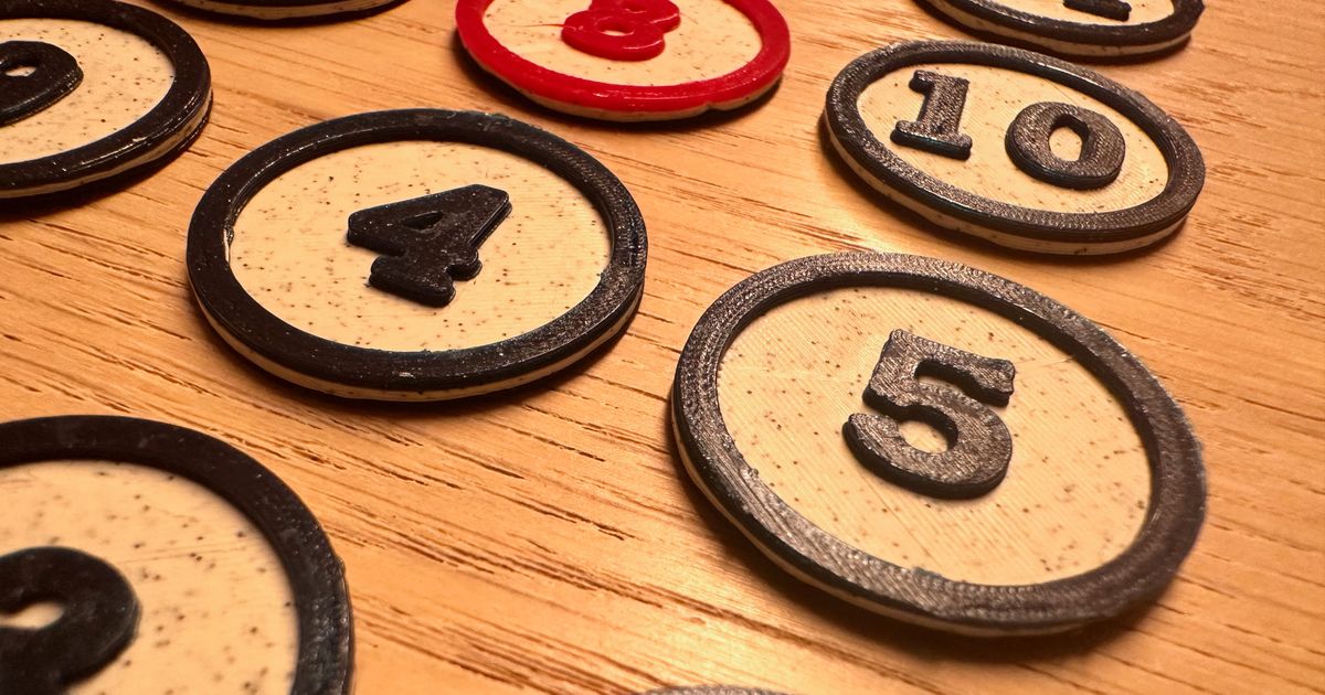 Settlers of Catan Number Tokens by wilhel1812 | Download free STL model ...