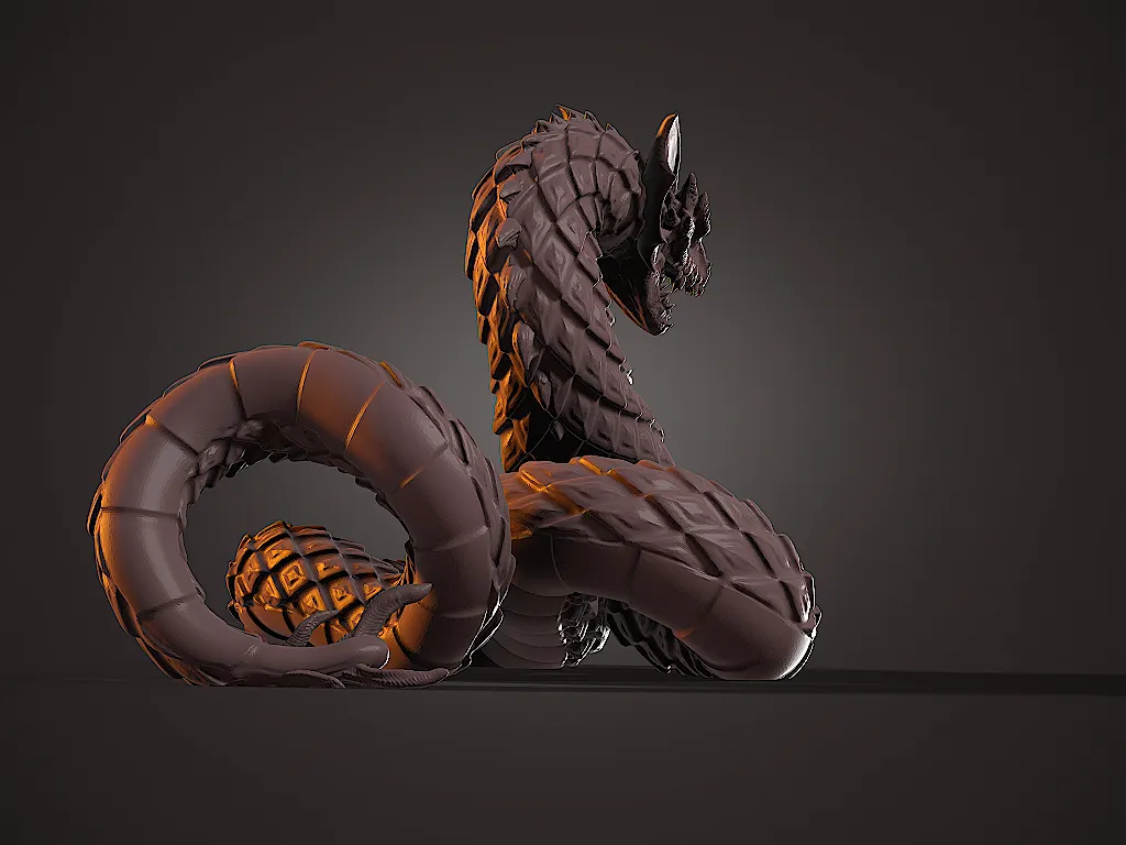 Mythological SNAKE - 3D Model Animated