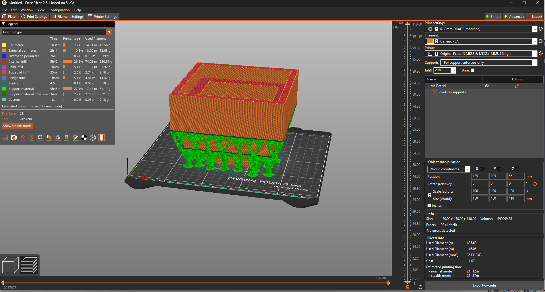 Miniatura 2 do modelo 3D Minecraft flower pot