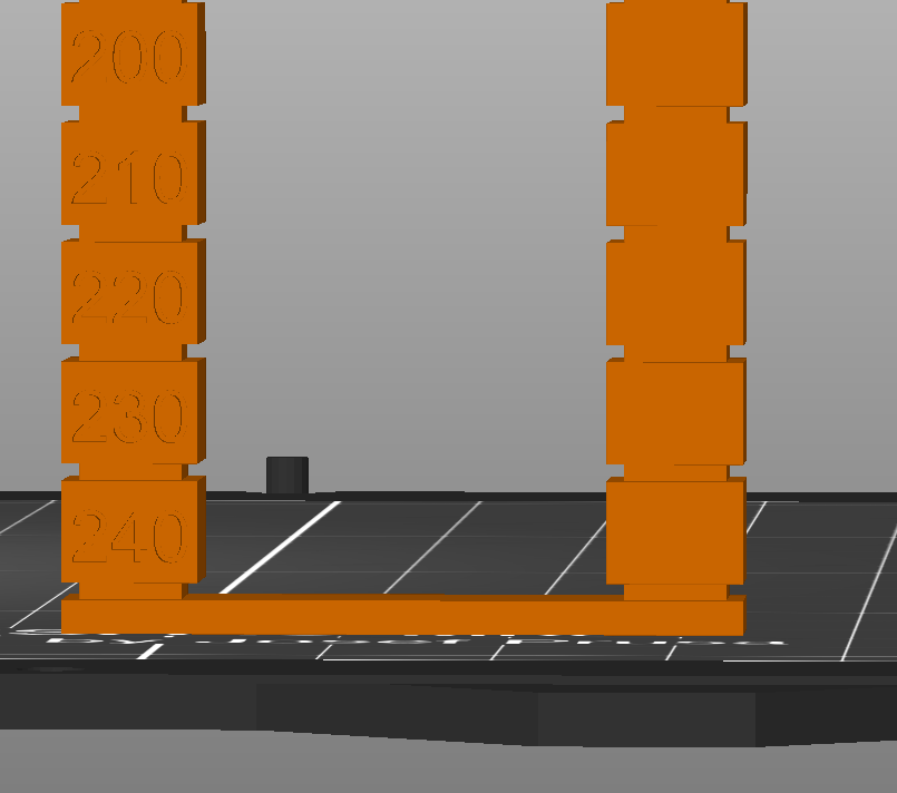 Custom gCode temp tower test 240°200° C (stringing) by Frederik
