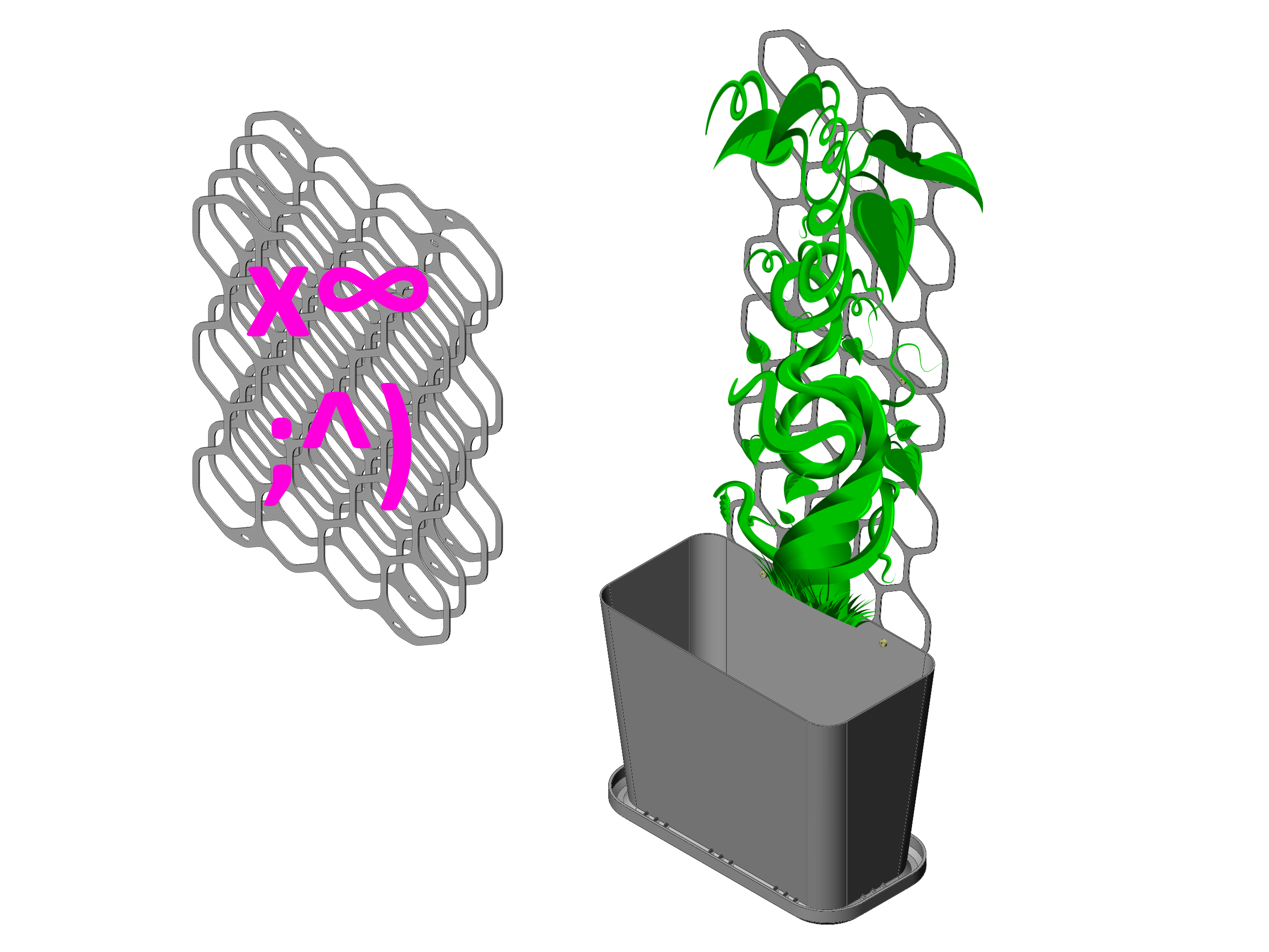 Modular Plant Trainer/Climber with Pot
