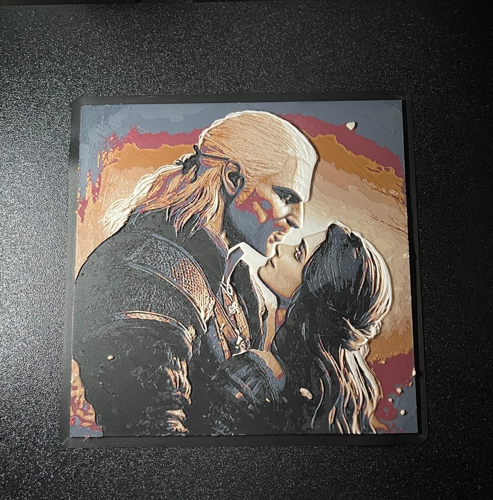 Geralt and Yennefer (The Witcher) - Hueforge Print by cyanidesugar | Download free STL model ...