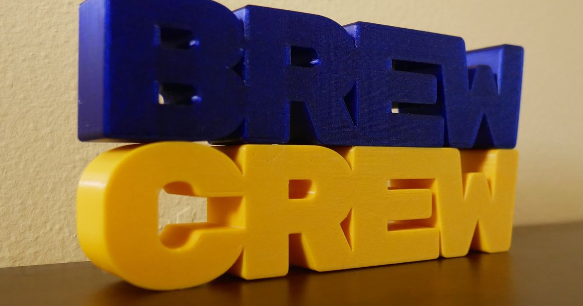 Brew Crew sign by PenguinNinja, Download free STL model