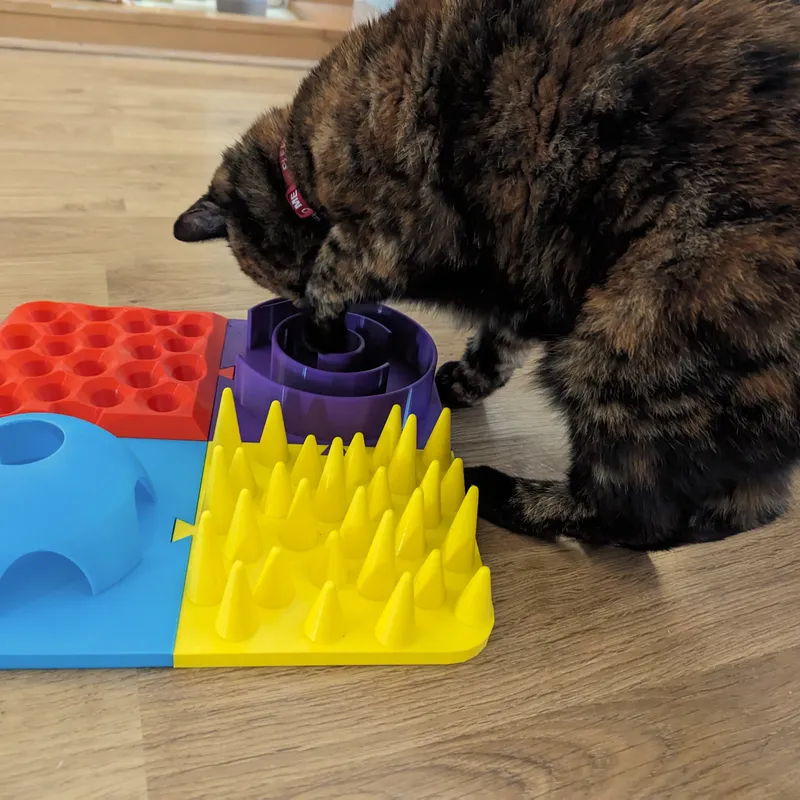 Modular cat enrichment puzzle feeder by Machspace, Download free STL model