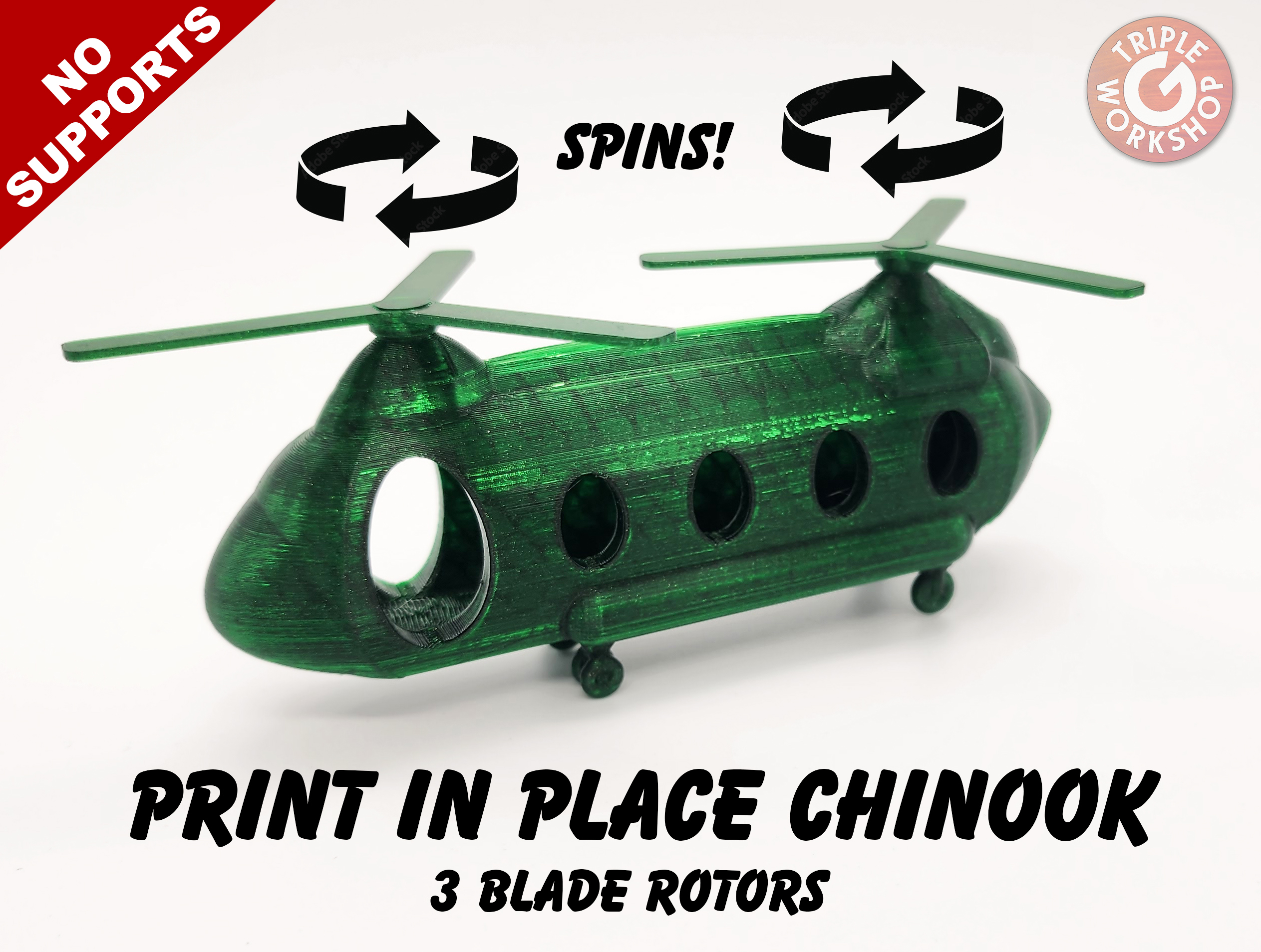 PIP Chinook Helicopter 3 Blades - No Supports