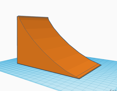 Quarter pipe ramp for fingerboarding
