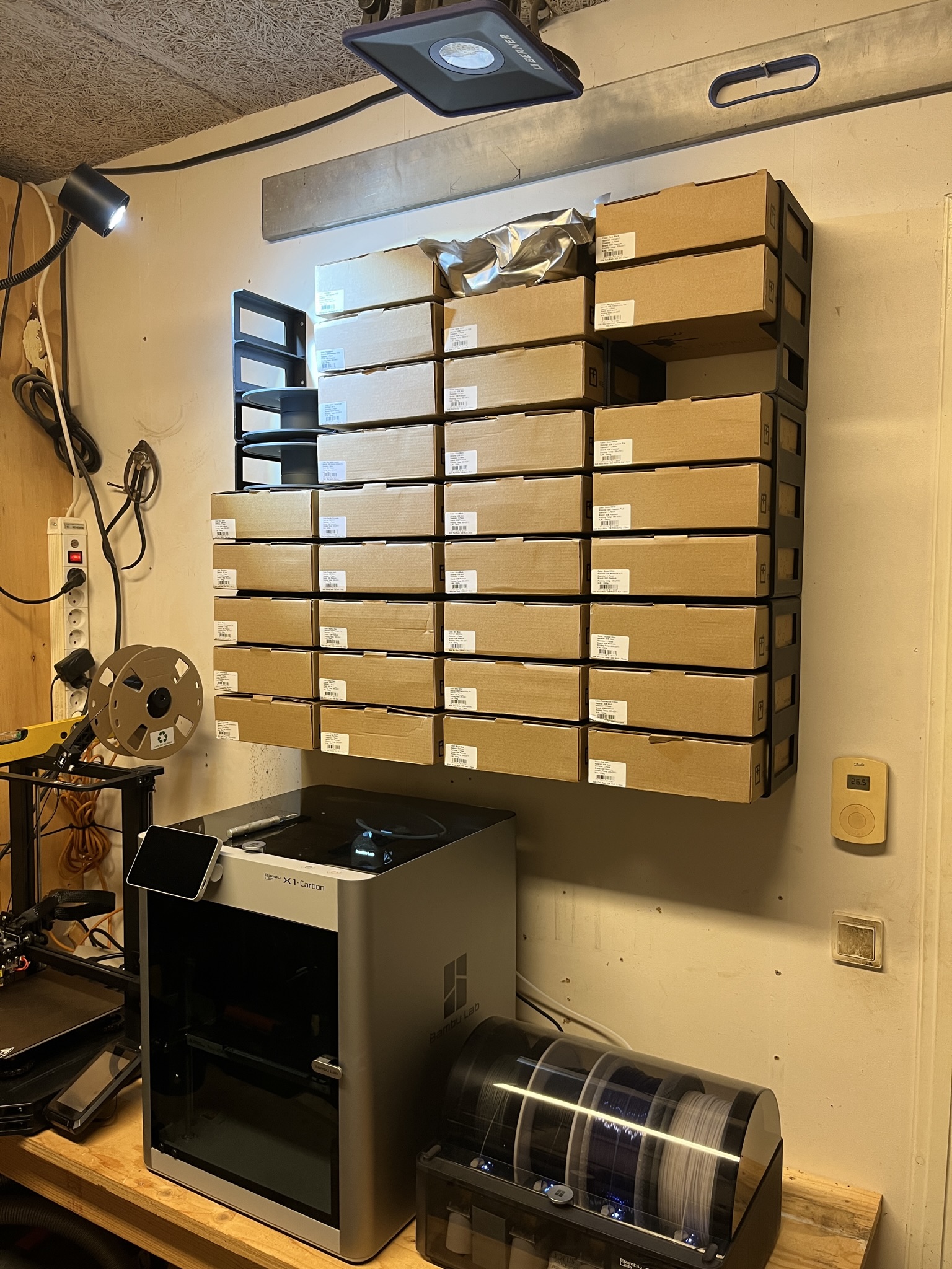 Shelf hanger for filament