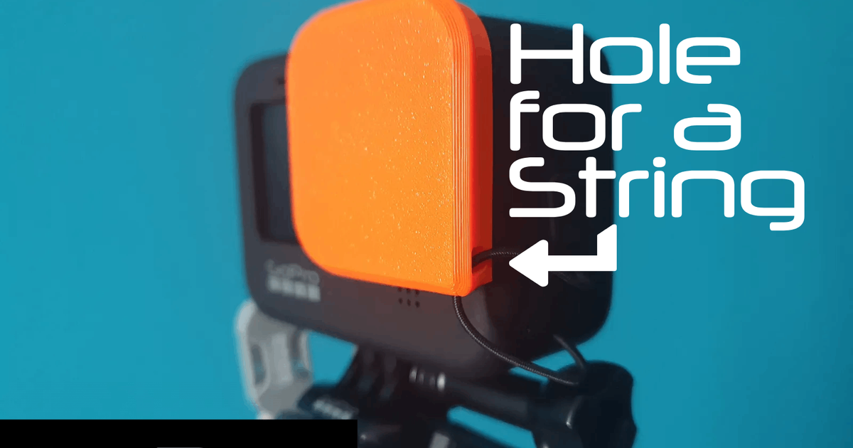 🤳 GoPro 11/10/9 lens cap with string hole. by sh Download free STL