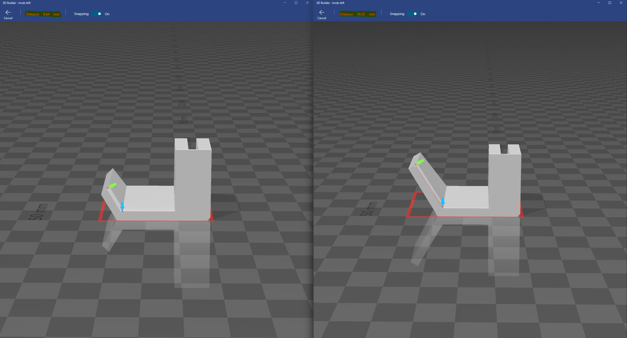 Lack Locking Knobs with Smaller Handles 3D model thumbnail
