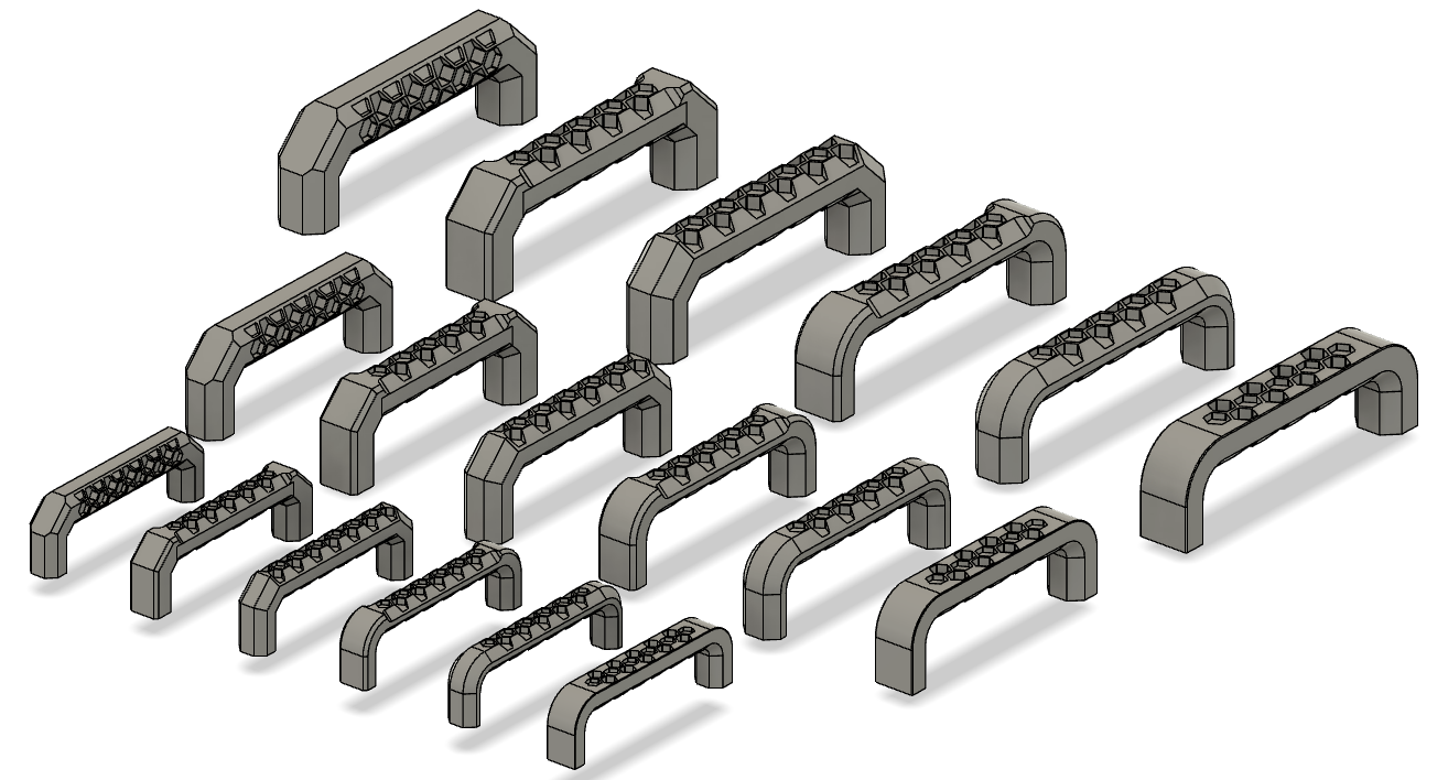 Remix Hex Pattern Handle Collection - for threaded insert