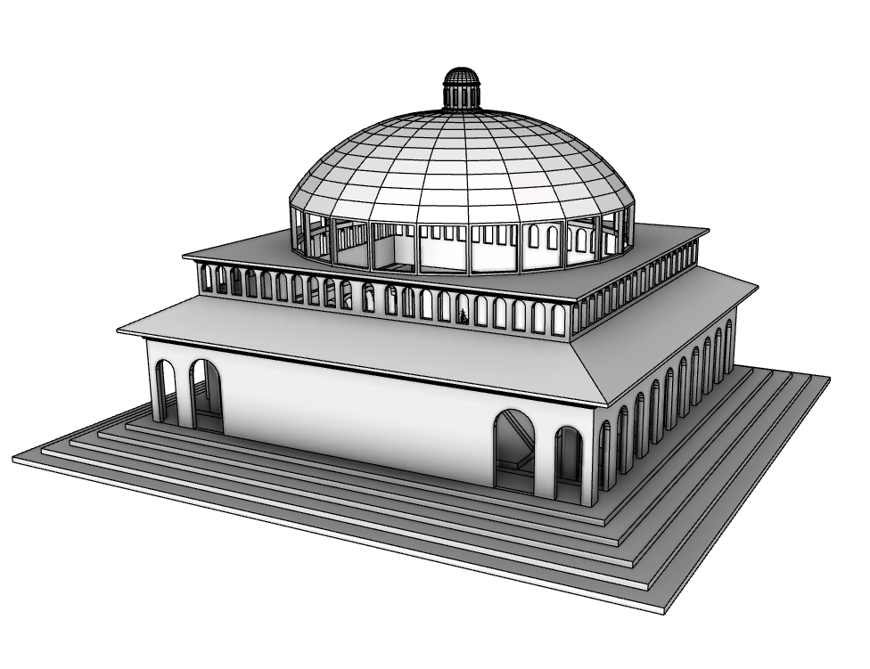 Grand Classical Domed Hall with Interior Fountain