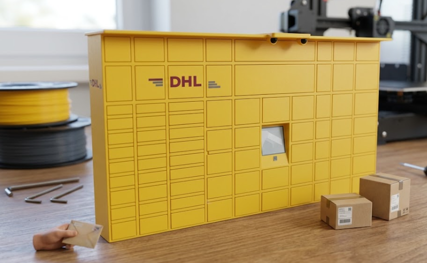 DHL BOX / DHL Parcel Locker (Miniature / Desktop Model)