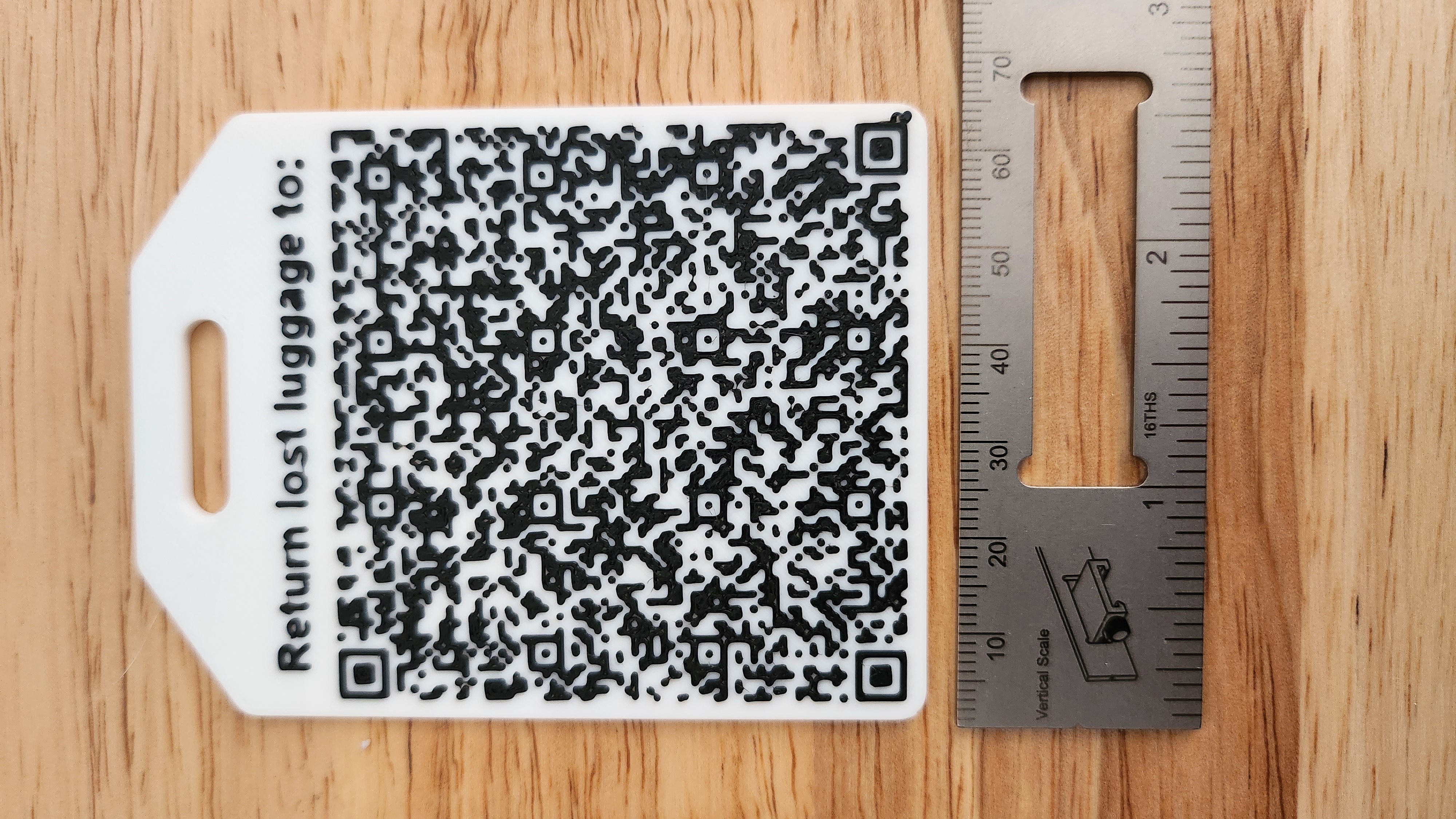 Large QR luggage tag (up to 382 characters) OpenSCAD