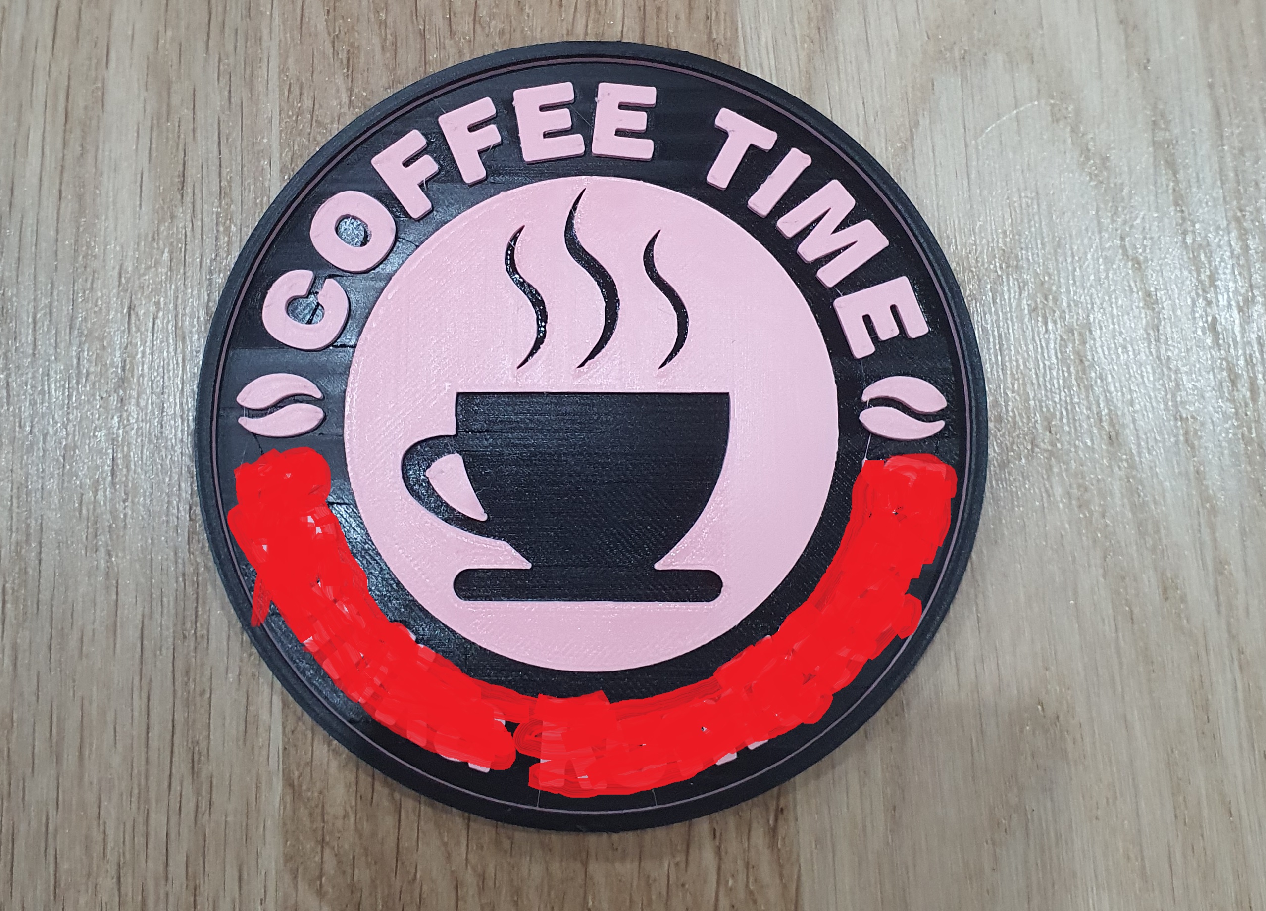 Coaster - coffee time + name (podtácek)