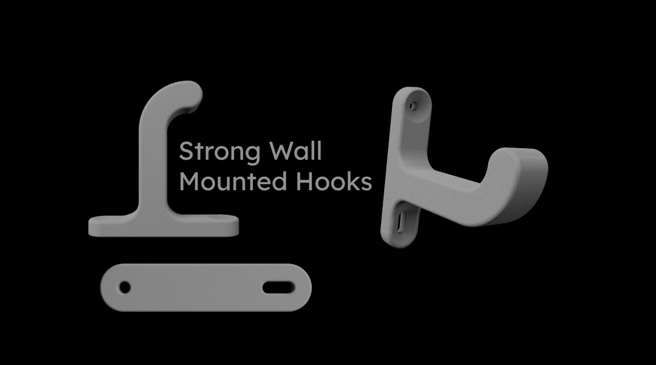 Strong wall mounted hooks
