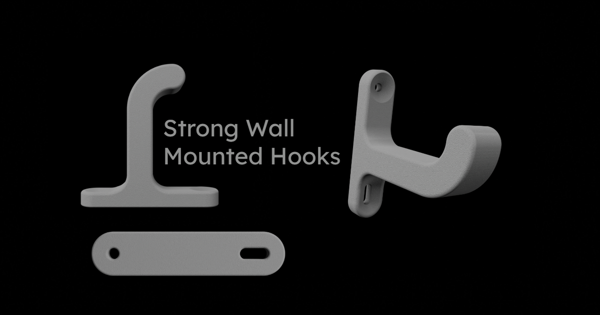 Strong wall mounted hooks by ICant3DPrint Download free STL model