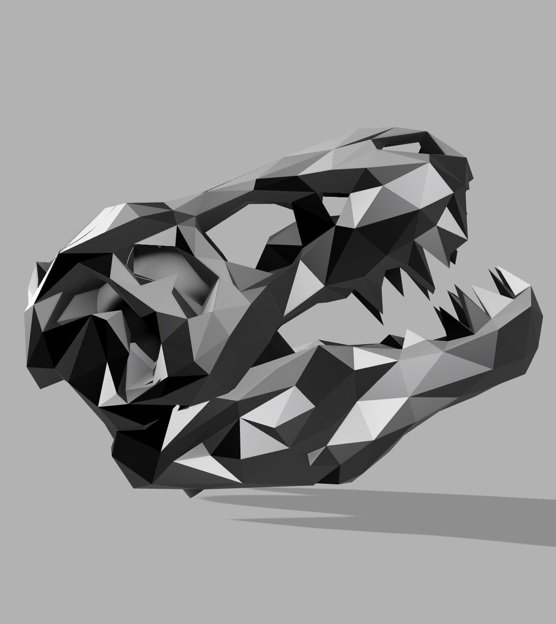 Hitch Cover Low poly T-Rex Skull