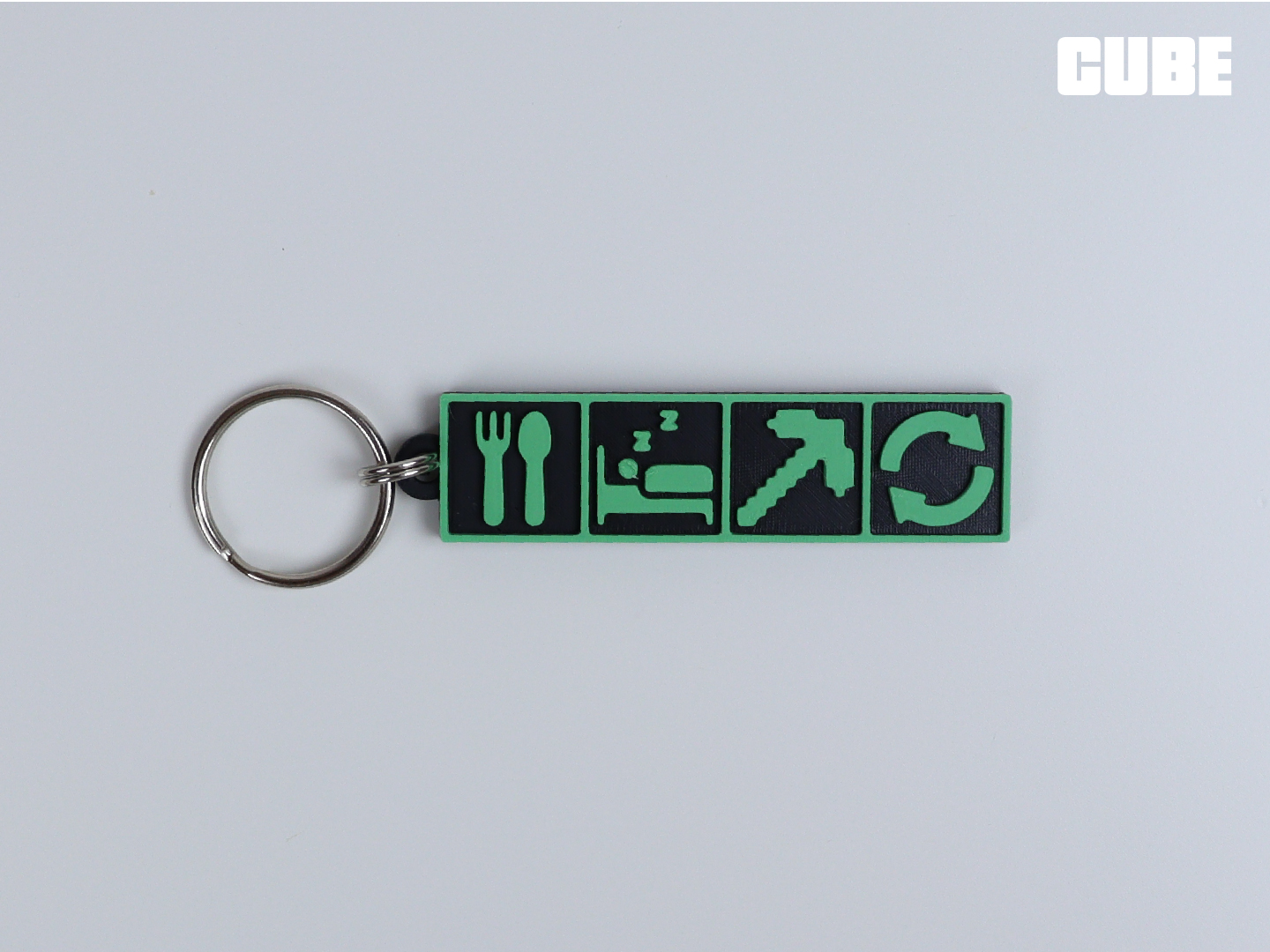 Miniatura 3 do modelo 3D Eat Sleep MINECRAFT Repeat Keychain