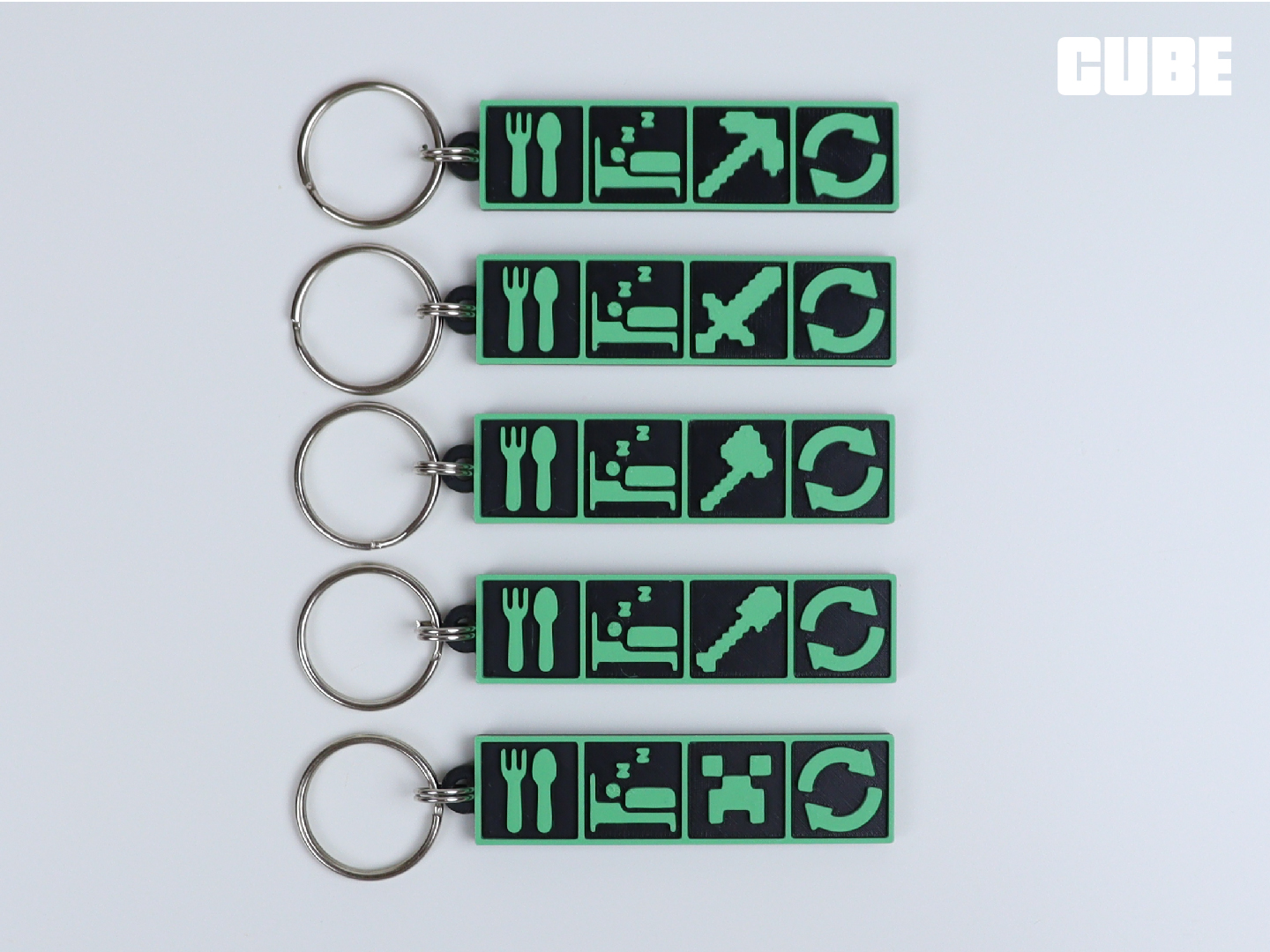 Eat Sleep MINECRAFT Repeat Keychain