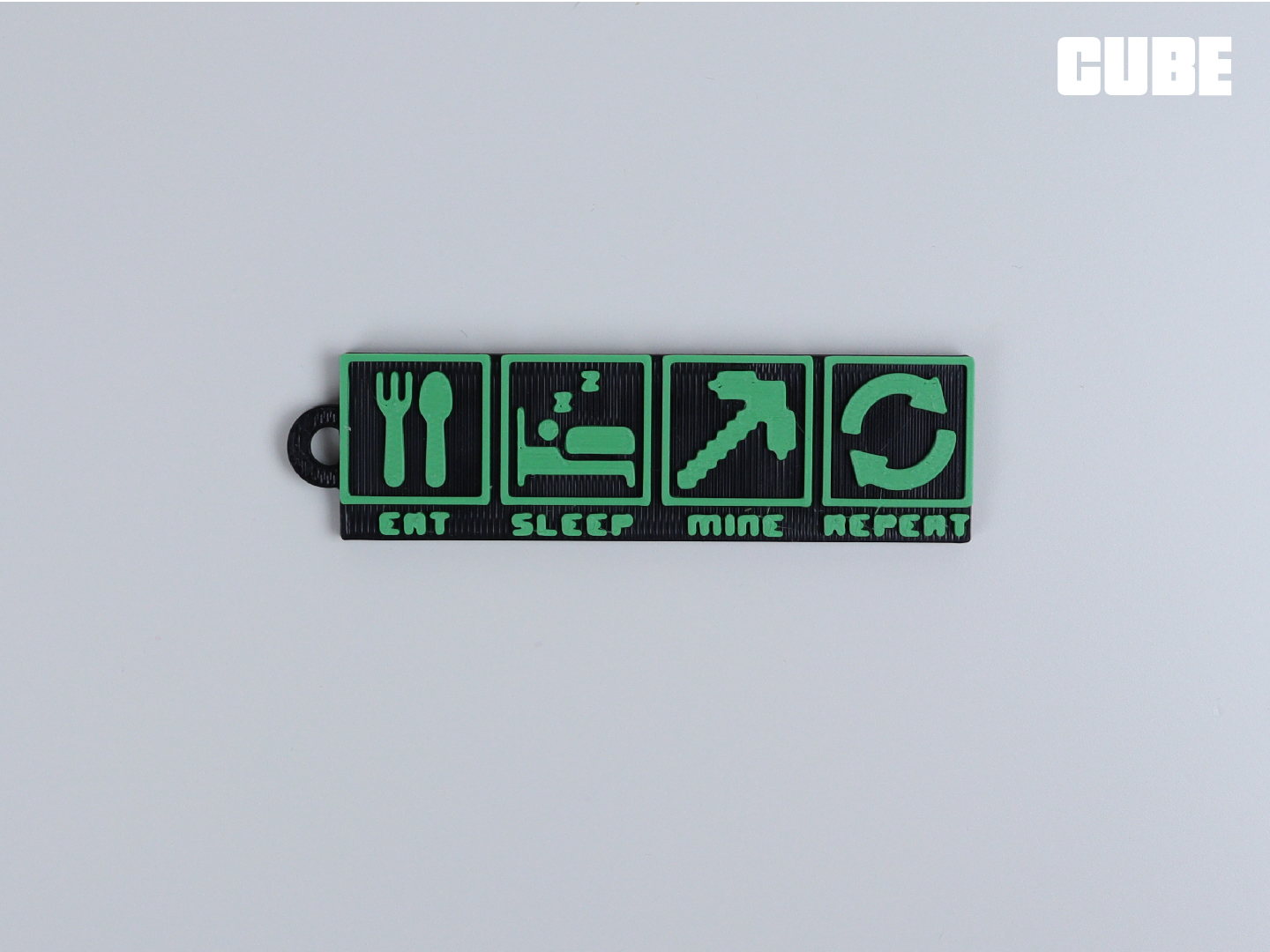 Miniatura 4 do modelo 3D Eat Sleep MINECRAFT Repeat Keychain